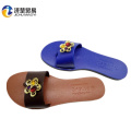 Flat color ladies slippers 2017 New flower shoes for women party girl